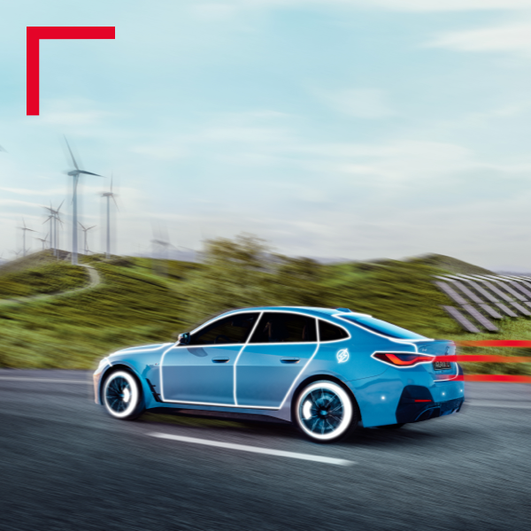 nice blue car with white stripes Image